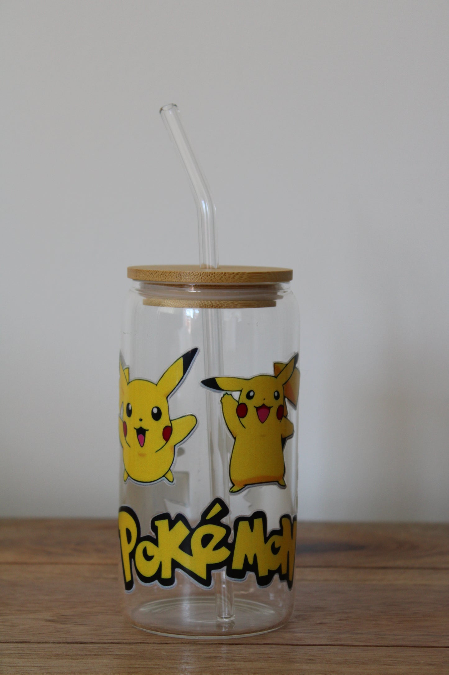 Yellow Electric Mouse 16oz Glass Can