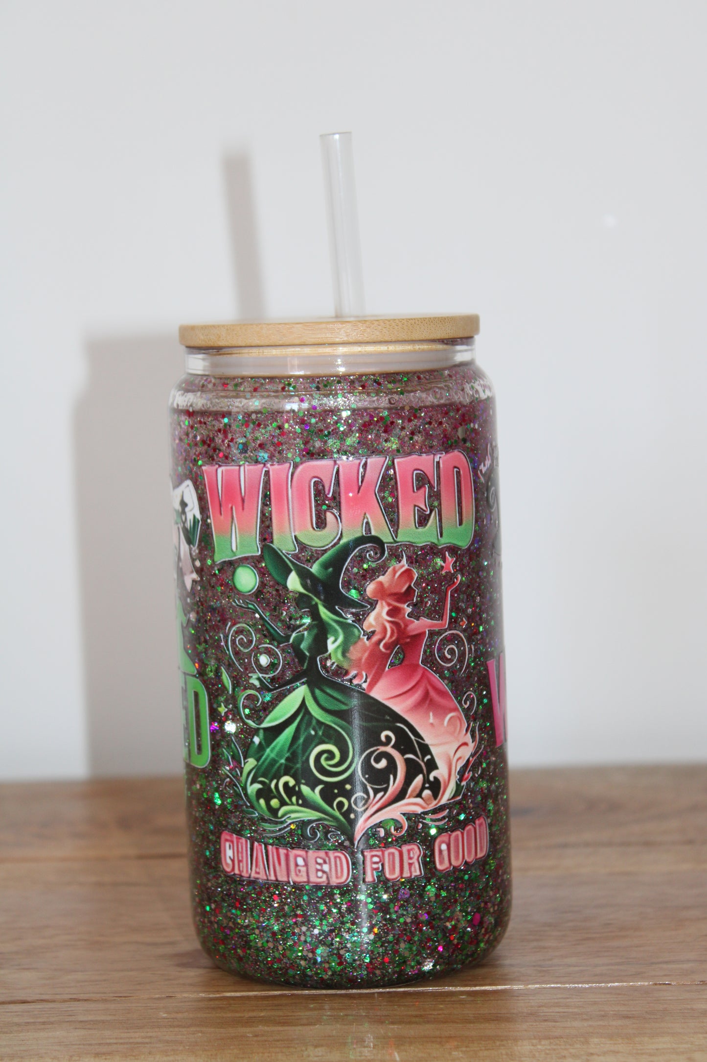 Glitter Witchy Snowglobe Glass Can (16oz)