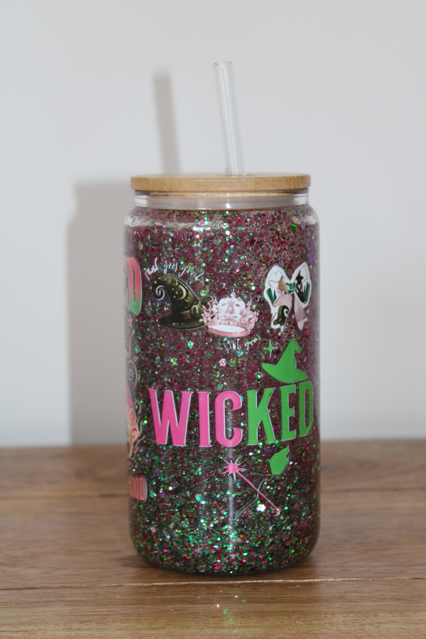 Glitter Witchy Snowglobe Glass Can (16oz)