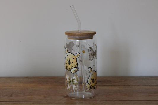 Yellow Bear 16oz Glass Can